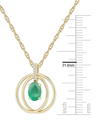 Macy's Sapphire (1 ct. t.w.) And Diamond (1/20 Pendant Necklace 14k White Gold (Also Available Emerald & Ruby)