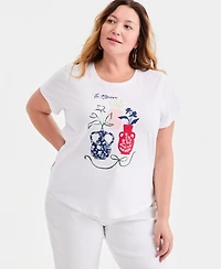 Style & Co Plus Size Perfect Crewneck Short-Sleeve Top, Macy's Exclusive