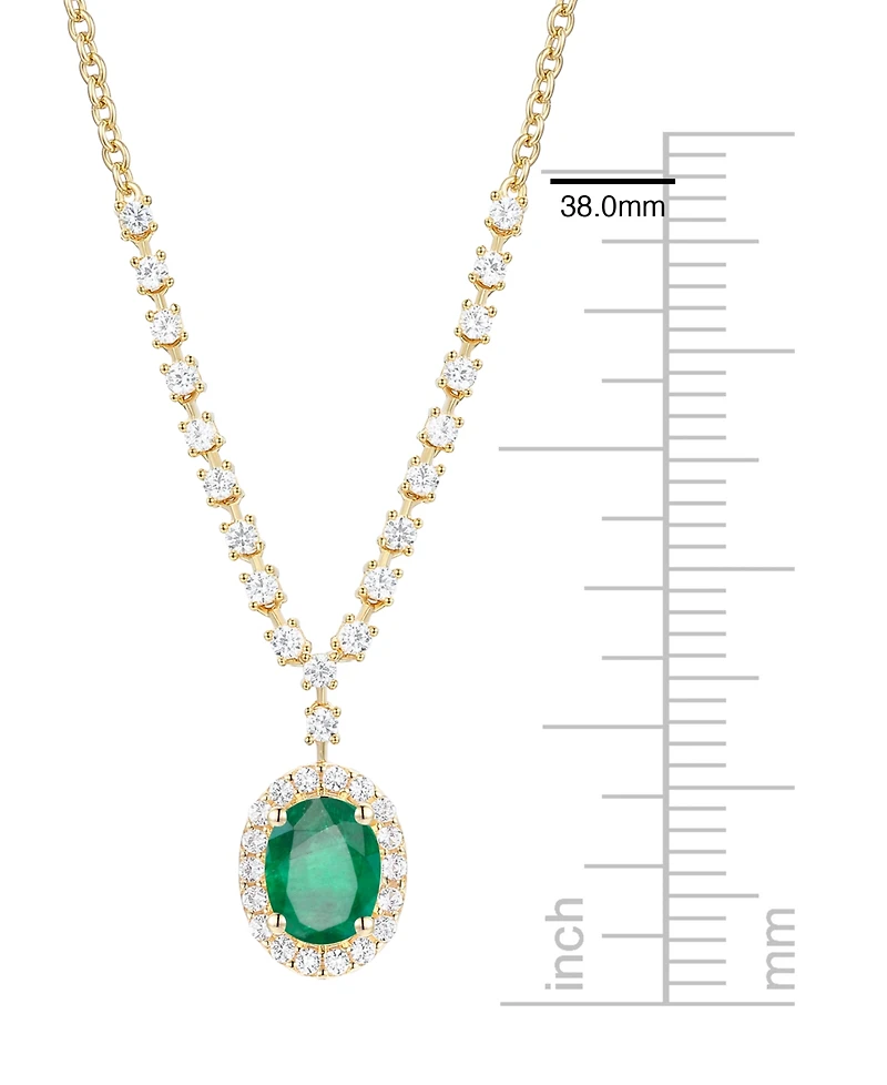 Macy's Sapphire (1-1/2 ct. t.w.) And Diamond (5/8 Necklace 14k White Gold (Also Available Emerald & Ruby)