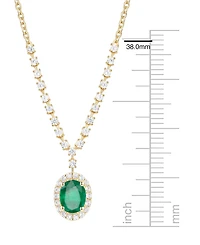 Macy's Sapphire (1-1/2 ct. t.w.) And Diamond (5/8 Necklace 14k White Gold (Also Available Emerald & Ruby)