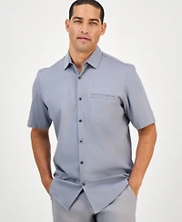 Alfani Men's Short-Sleeve Modern Stretch Dobby Shirt, Created for Macy's