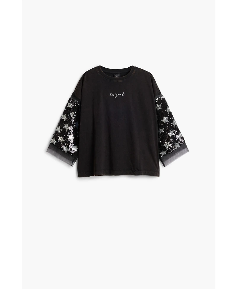 Desigual Girls Girls's 3/4 Sleeve Star T-Shirt