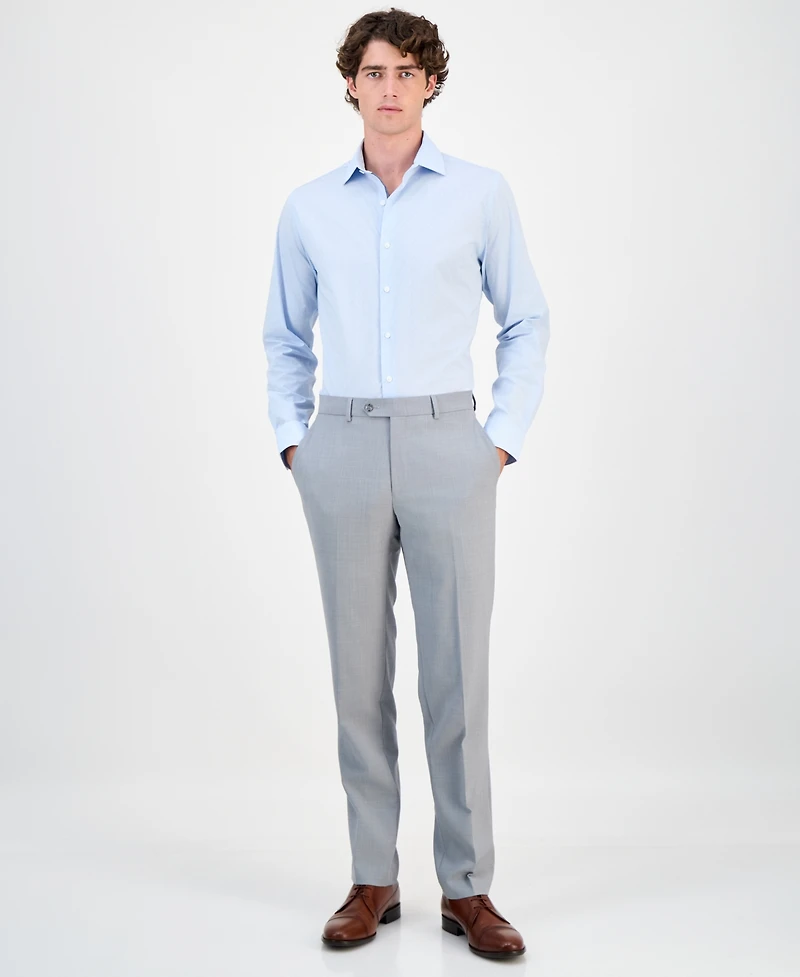 Bar Iii Men's Slim-Fit Wool Sharkskin Suit Pants, Created for Macy's