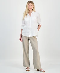 Charter Club Women's 100% Linen Shirt, Created for Macy's