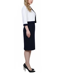 Ny Collection Petite 3/4 Sleeve 2 Piece Colorblocked Dress Set