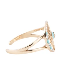 Barse Celestial Blue Turquoise Golden Cuff Bracelet