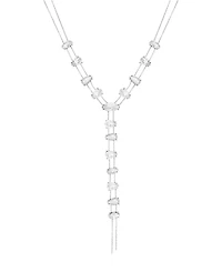 Guess Pave Stone And Imitation Pearl Y-Drop Necklace