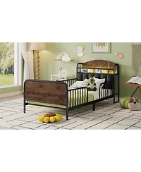 Streamdale Furniture Streamdale Twin Metal Platform Bed Frame with Storage Headboard