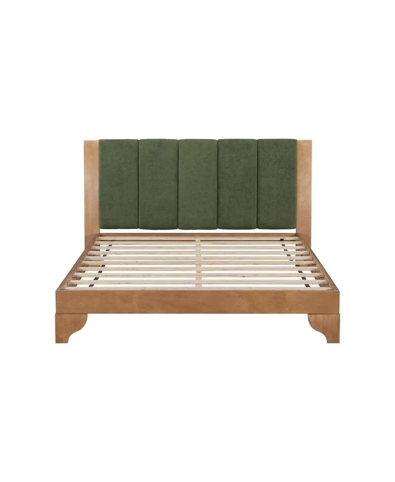 Streamdale Furniture Premium Pine Wood Queen Bed Frame with Headboard, Mid Century Modern