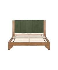 Streamdale Furniture Premium Pine Wood Queen Bed Frame with Headboard, Mid Century Modern