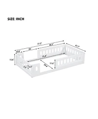 Streamdale Furniture Twin Platform Bed with Guardrail (Natural)