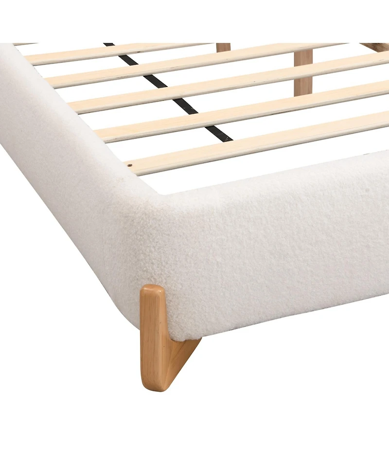 Streamdale Furniture Elegant Boucle Upholstered Bed, A Luxurious and Comfortable Bedroom Centerpiece, Queen Size