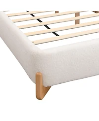 Streamdale Furniture Elegant Boucle Upholstered Bed, A Luxurious and Comfortable Bedroom Centerpiece, Queen Size