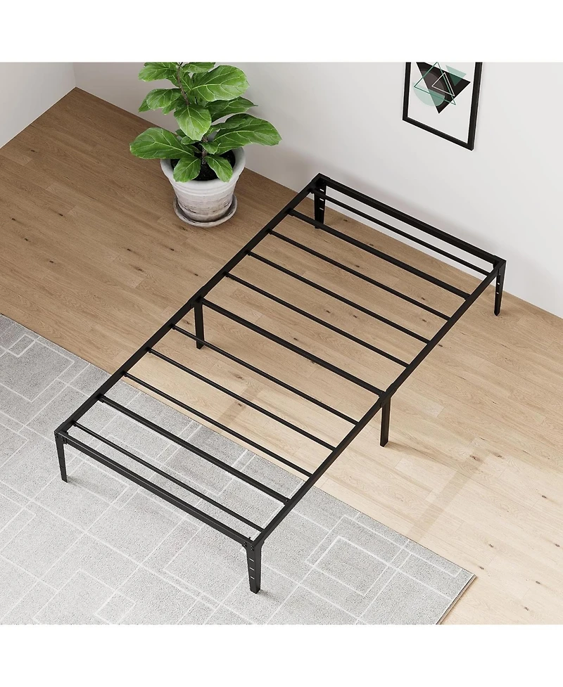 gaomon Twin Size 14 Inch Metal Platform Bed Frame with Under Bed Storage Heavy Duty Steel Slats