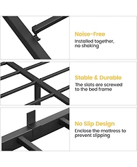 gaomon Twin 14 Inch Metal Platform Bed Frame Underbed Storage Heavy Duty Steel Slats Black