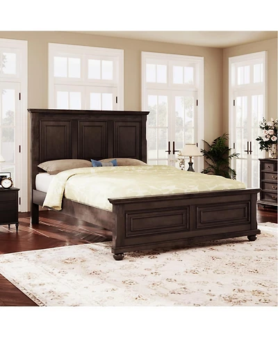 Streamdale Vintage Queen Bed Frame, Rich Brown