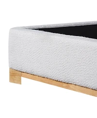 Streamdale Furniture King Size Boucle Upholstered Curved Headboard Bed Frame, White