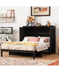 Streamdale Furniture Full Murphy Bed with Large Drawers, Gray