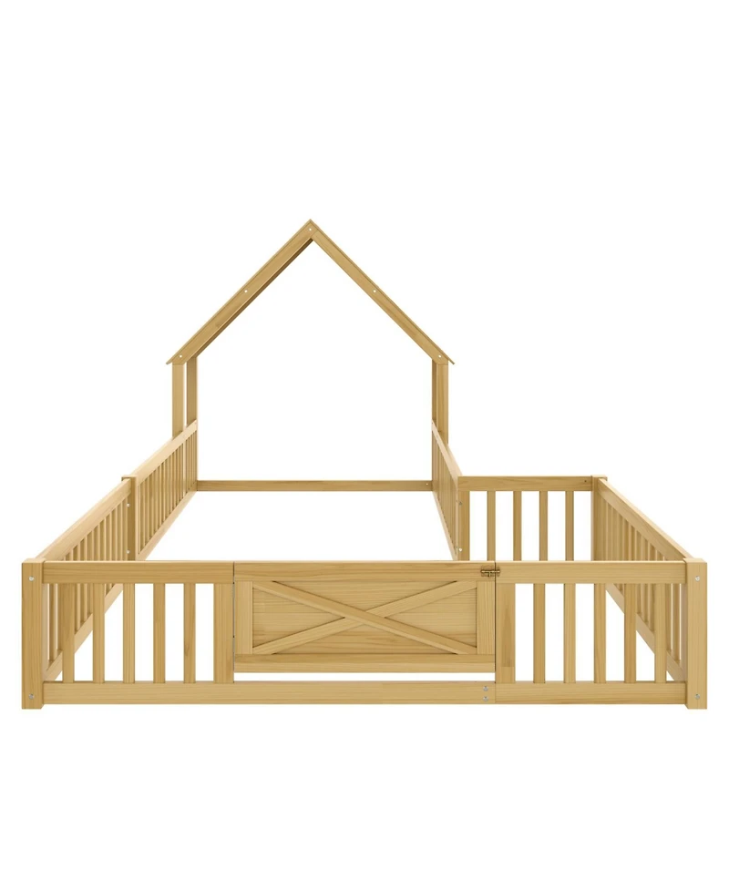 Streamdale Furniture Full Size House Floor Bed with Door