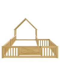 Streamdale Furniture Full Size House Floor Bed with Door