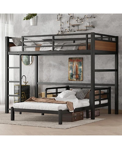 Streamdale Furniture Twin Xl/Twin Xl Metal Bunk Bed, Separable