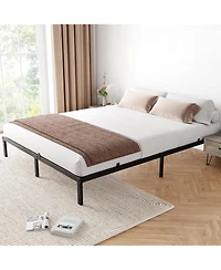 Apartment Metal Bed Frame 13.8 Inch Underbed Storage Space Extra Organization