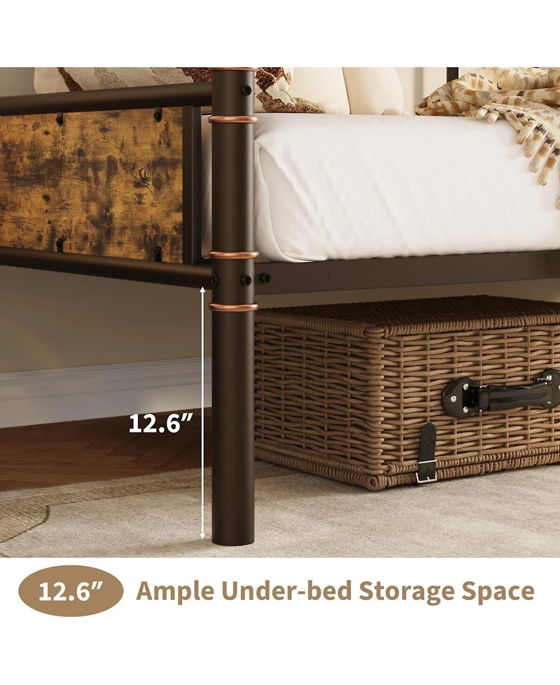 gaomon Easy Assembly Twin Size Metal Daybed Frame Sofa Bed Platform Daybed Space Saving, for Living Room, Guest Room