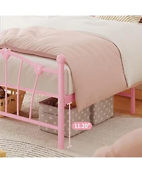 gaomon Easy Assembly Twin Size Metal Frame Metal Platform Bed Frame Space Saving, for Living Room
