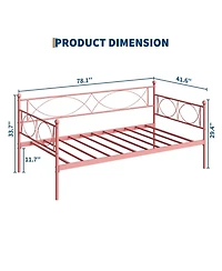 gaomon Twin daybed with Trundle, Metal Twin Daybed, Day Bed Sofa Bed Frame with Steel Slat Support