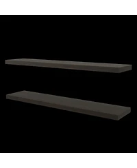 Fm Furniture Greer Floating Shelf in Melamine x2, Dark Oak