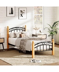 gaomon Full Metal Bed Frame with Headboard and Footboard, Classic Platform with Storage