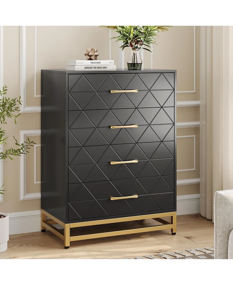gaomon 4 Drawer Dresser for Bedroom, Modern Chest of Drawers Storage Organizer