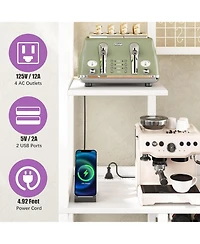 gaomon Modern Kitchen Food Cabinet with Adjustable Shelves, Spacious Countertop, Sturdy Organizer Pantry, Gray