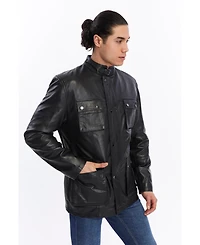 Furniq Uk Men's Utility Leather Jacket