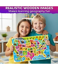 Quokka Magnetic Realistic Puzzles States Map for Kids 4-6 Years - Montessori Toys Geography Learning