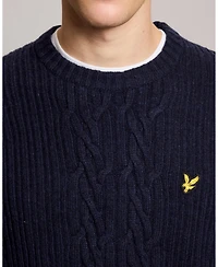 Lyle & Scott Men's Ribbed Cable Knit Long Sleeve Sweater
