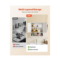 Slickblue Over Toilet Bathroom Wall Cabinet with 2 Doors and Shelves