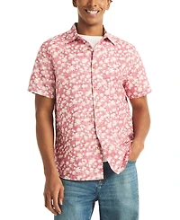 Nautica Men's Reverse Palm Tree Printed Short-Sleeve Shirt