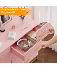 gaomon 8-Drawer Modern Wooden Dresser Tv Stand, Wide Chest of Drawers, Metal Handles, Living Room Entertainment Center