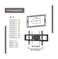 Streamdale Furniture Black Multi-Function Angle And Height Adjustable Tempered Glass Tv Stand
