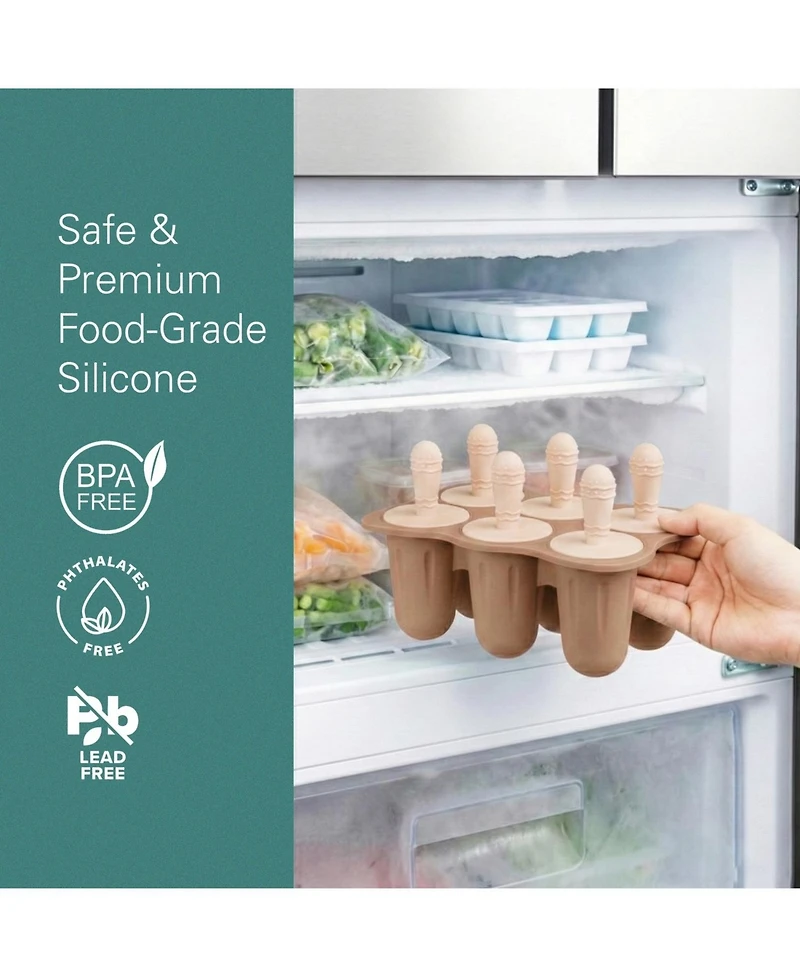 Sperric Baby Popsicle Mold – Silicone Teething Ice Pop Molds for Infants & Toddlers, 6-Cavity, Bpa-Free, Dishwasher Safe