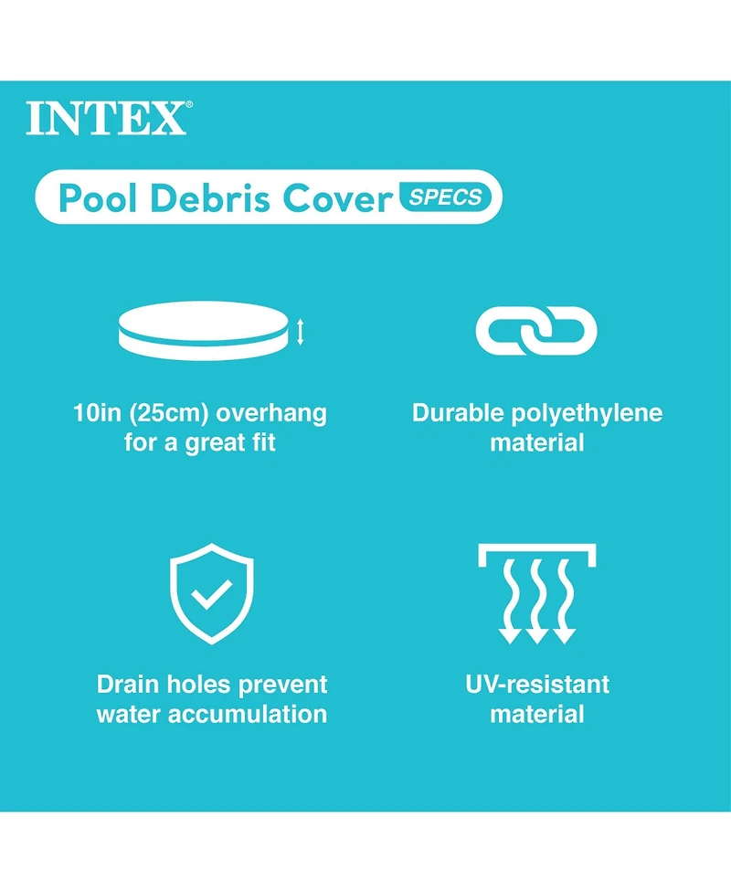 Intex 28032E 15 Foot Round Above Ground Swimming Pool Cover, (Pool Cover Only)