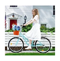 Artudatech 26-Inch Cruiser Bike for Family Rides, Low Step Frame with Passenger Seat & Footrests