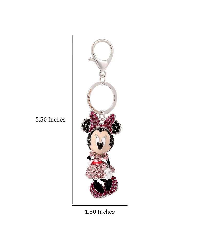 Disney Minnie Mouse Crystal Pave Bag Charm Keychain – Officially Licensed