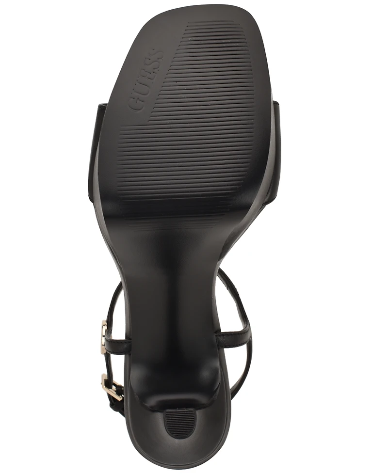 Guess Womens Hendora Leather Platform Stiletto Dress Sandals