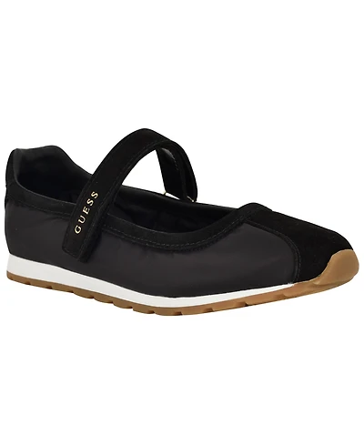 Guess Womens Treece Suede Sporty Mary Jane Flat Sneakers
