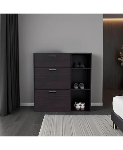 Fm Furniture Sierra Shoe Storage Cabinet, 2 Tilt-Out Drawers