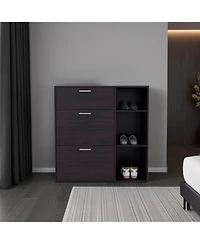 Fm Furniture Sierra Shoe Storage Cabinet, 2 Tilt-Out Drawers