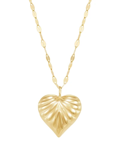 Macy's Mirror Chain Heart Pendant Necklace in 10k Yellow Gold