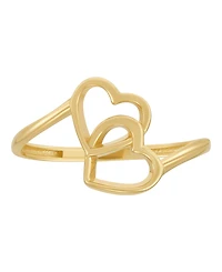 Macy's Double Heart Bypass Ring in 10k Yellow Gold